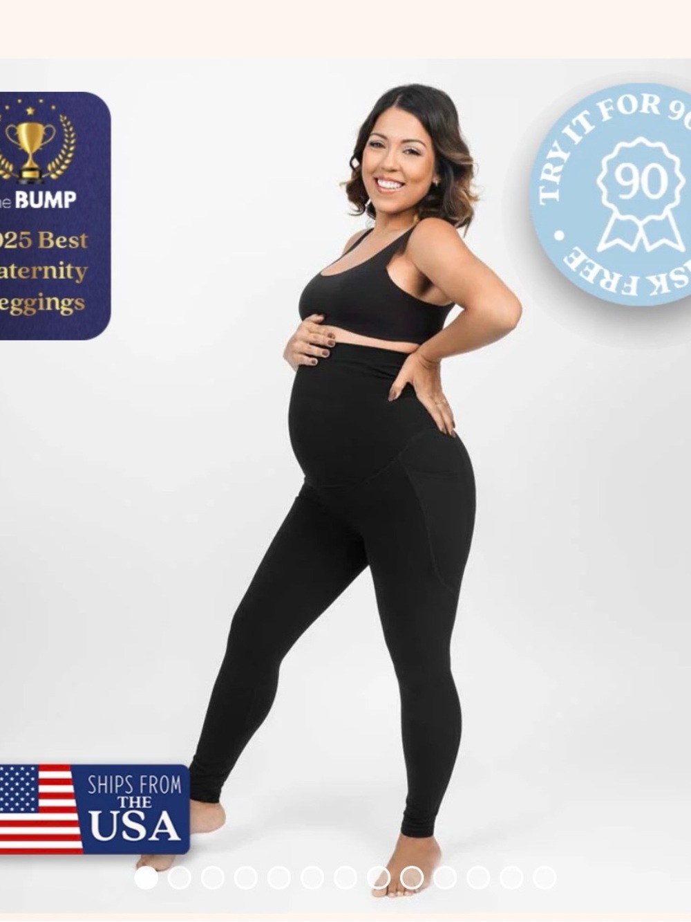 babybub XS Black Maternity Leggings — Soft Stretch Support